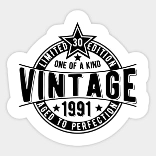 30th vintage style birth gift for son Sticker